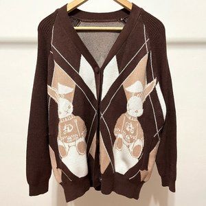 🐰 Brand New Oversized Bunny Geometric Cardigan